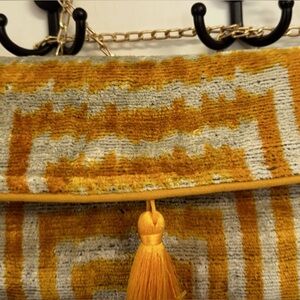 Yellow and Gray Clutch with Tassel
